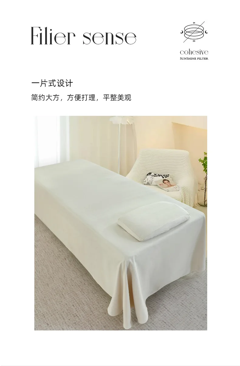 Description Picture 3 of itemSolid Bed Skirt for Beauty Salon, Massage Table Sheet, Skin-Friendly Massage Bed Cover, SPA Bed Full Cover Sabnanas with Hole