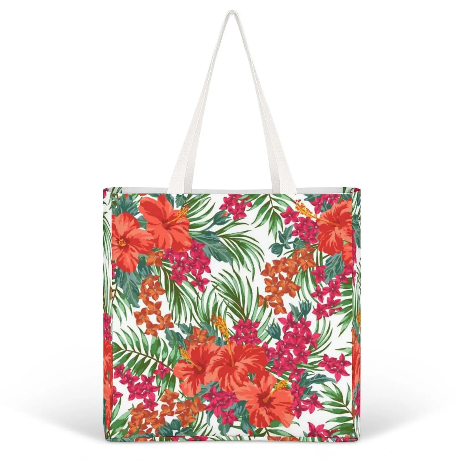 

Customizable Patterns Red Fully Printed Handbag Shopper Bag Women's Portable Large Capacity Shoulder Bag