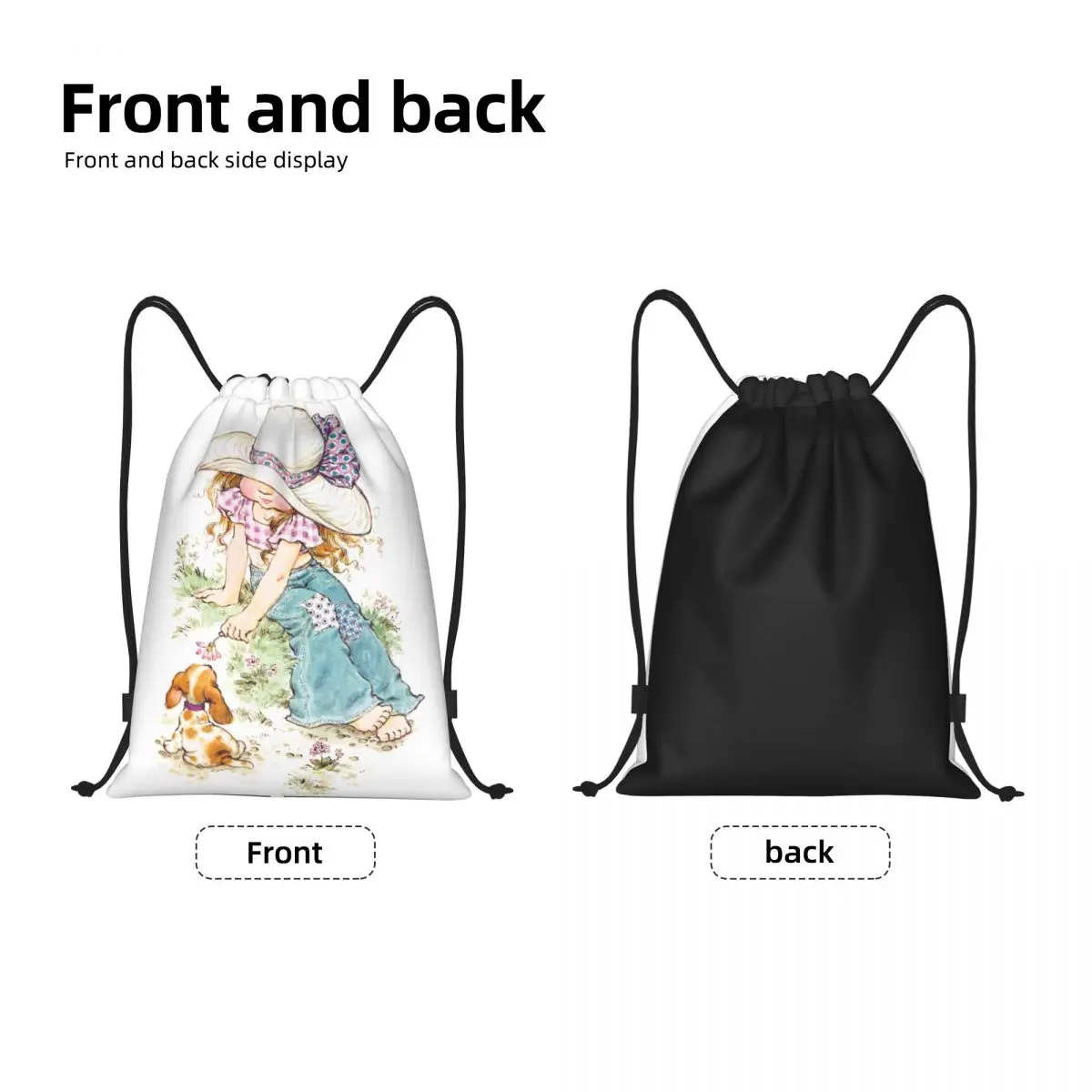 Custom Sarah Kay Children's Painter Drawstring Backpack Women Men Sport Gym Sackpack Foldable Artist Anime Shopping Bag Sack 2