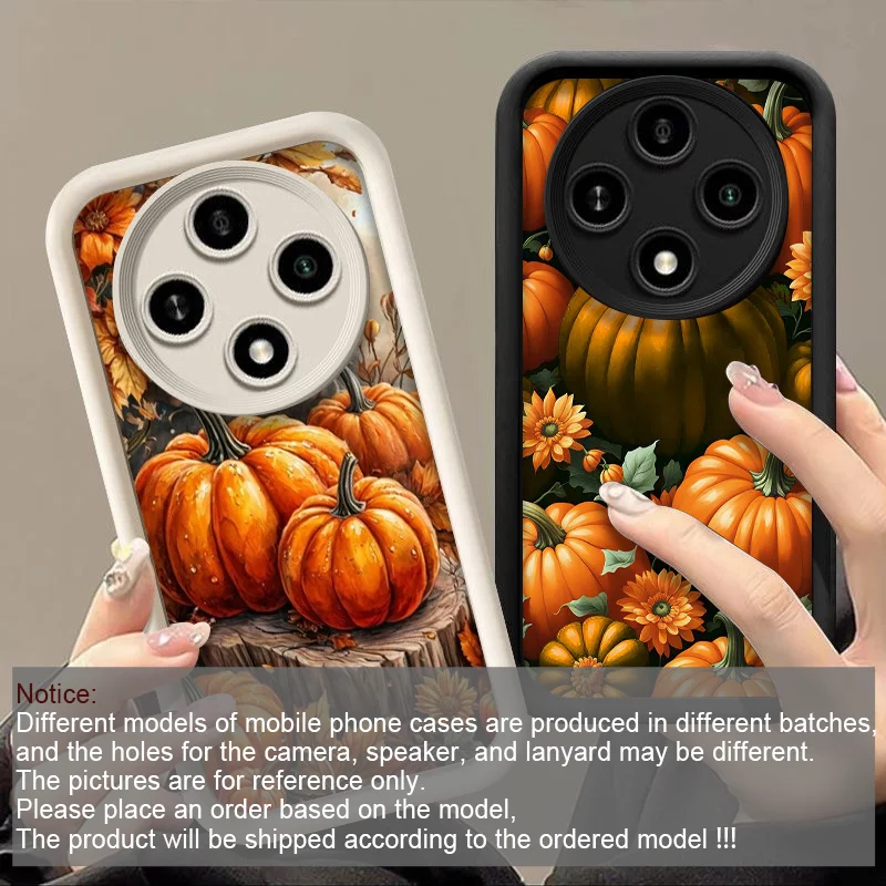 Retro Autumn Pumpkin Maple Leaf Floral Soft Phone Case