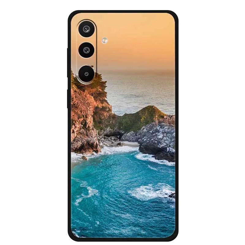Floral Printed Silicone Phone Case - Black TPU Cover