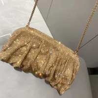 Shiny Silver Rhinestone Clutch Bags Women 2023 Luxury Designer Trending Boutique Folds Crystal Purses and Handbags Wedding Party - Image 4