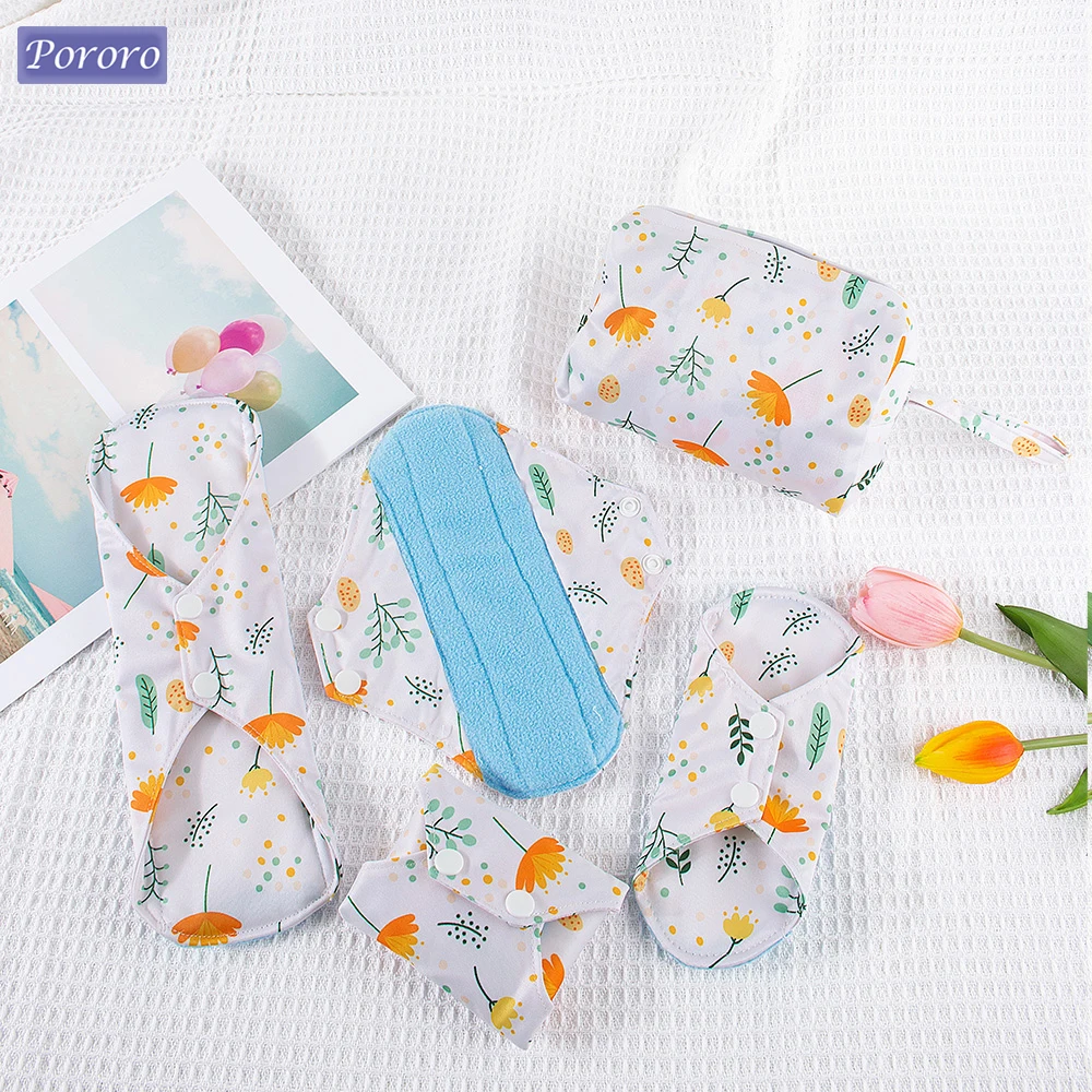 Incontinence Pads for Women 5pcs/Set Extra Absorbency Postpartum Leak-Free Protection Reusable Menstrual