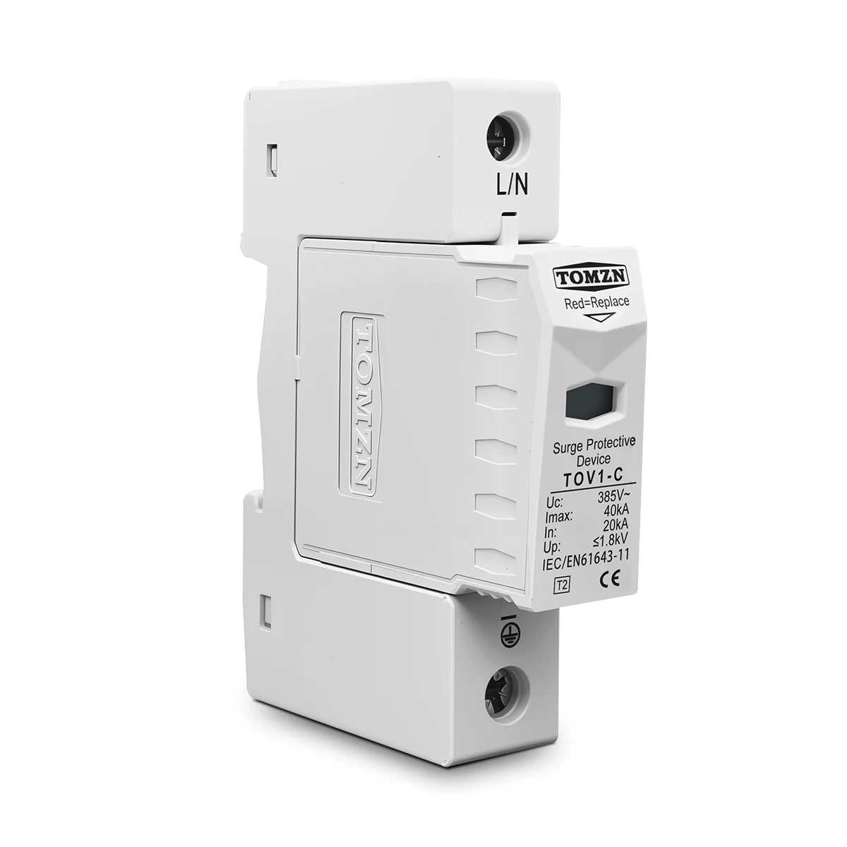 AC SPD 가정용 서지 보호 장치, 저전압 보호 장치, 1P, 275V, 385V, 20KA, 40KA, 60KA
