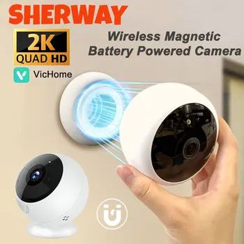 2K 5MP Wifi Home Security Camera Wireless Outdoor Magnetic Battery Powered Camera Surveillance AI Motion Detection Indoor HD Cam 1