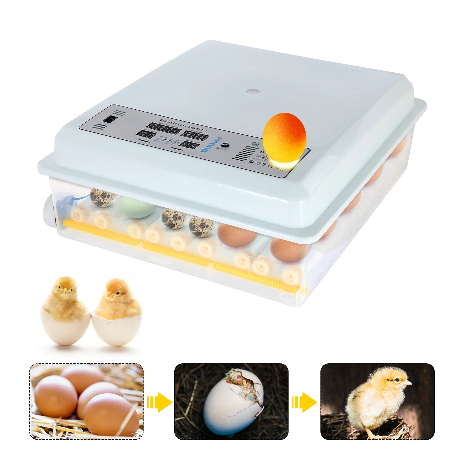 

64 Egg Automatic Incubator Farm Hatchery Incubator Brooder Machine with Automatic Turner Hatcher Chicken Incubation Equipment