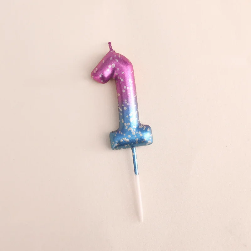 

1PC Creative Starry Sky Digital Candles Cakes Topper Party Supplies Birthday Cake Decoration Gradient Color