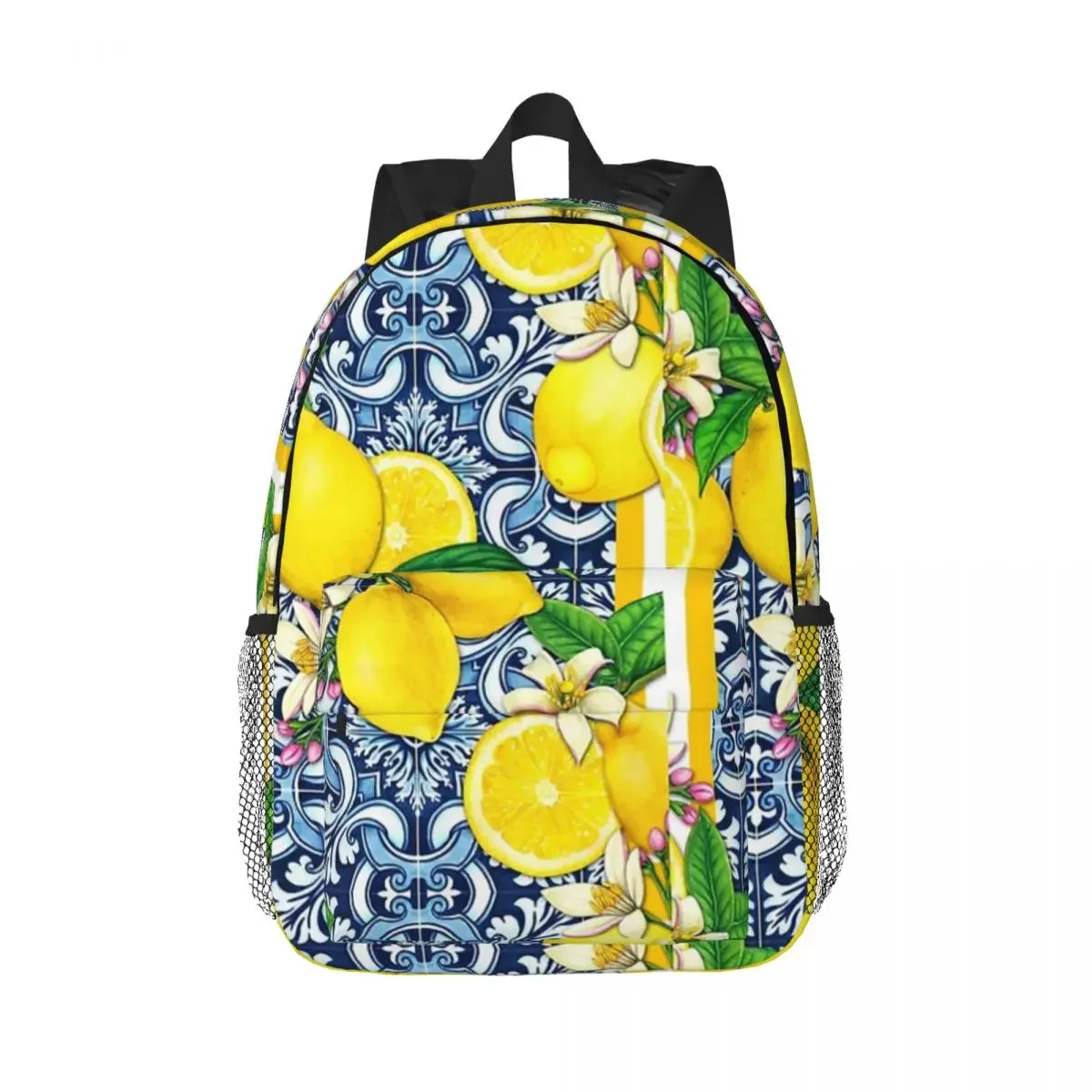 

Lemon Sorrento Style Tile Pillow Backpacks Teenager Bookbag Children School Bags Travel Rucksack Shoulder Bag Large Capacity