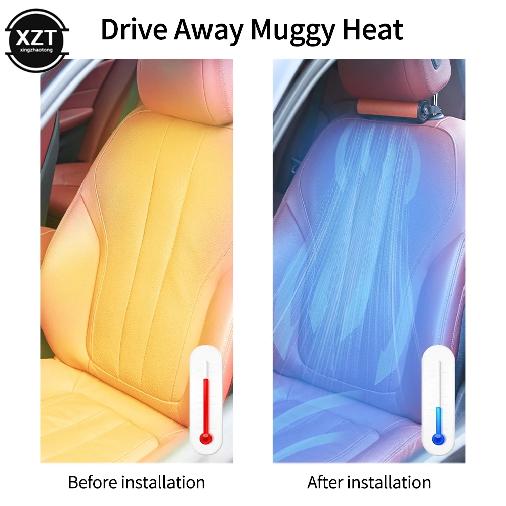 Car Fan Interior Rear Headrest USB Plug In Low-noise Low Power
