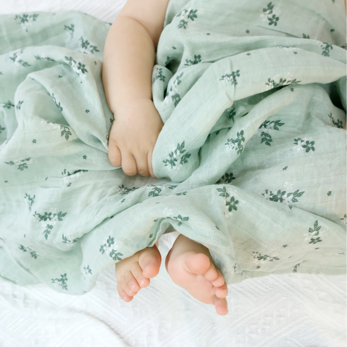 Baby Muslin Swaddle Cotton Summer Soft Cute Print Baby Blanket 120*110CM