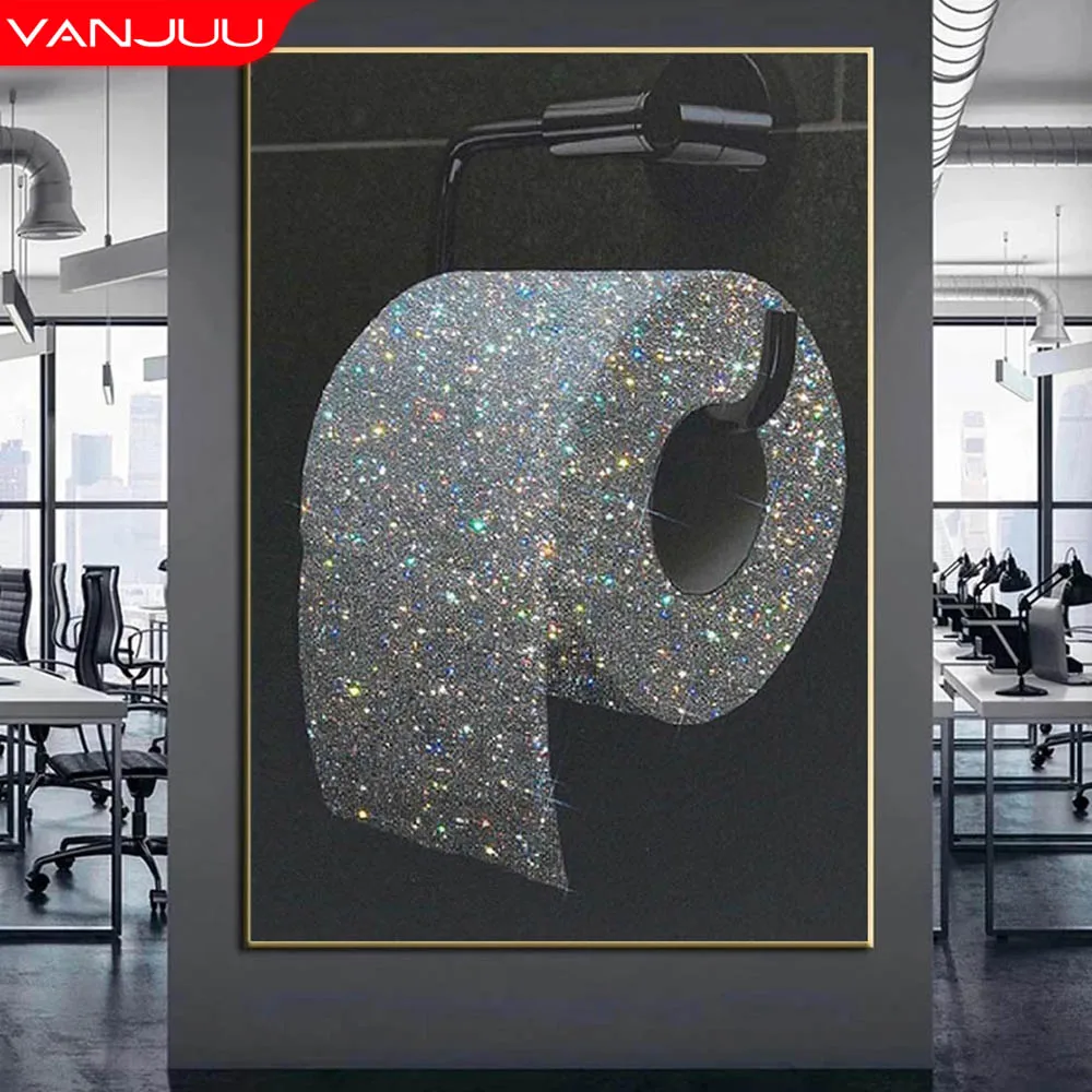 ToiletRollPaperDiamondPainting5DFullSquareRoundDiamondEmbroideryModernArt