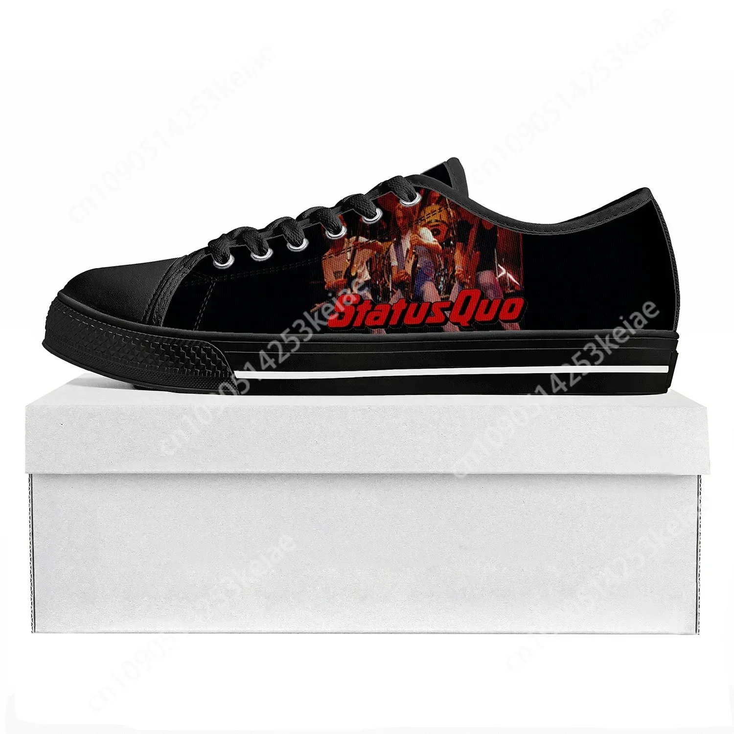 Status Quo Rock Band Fashion Low Top High Quality Sneakers Mens Womens Teenager Canvas Sneaker Casual Couple Shoes Custom Shoe 2
