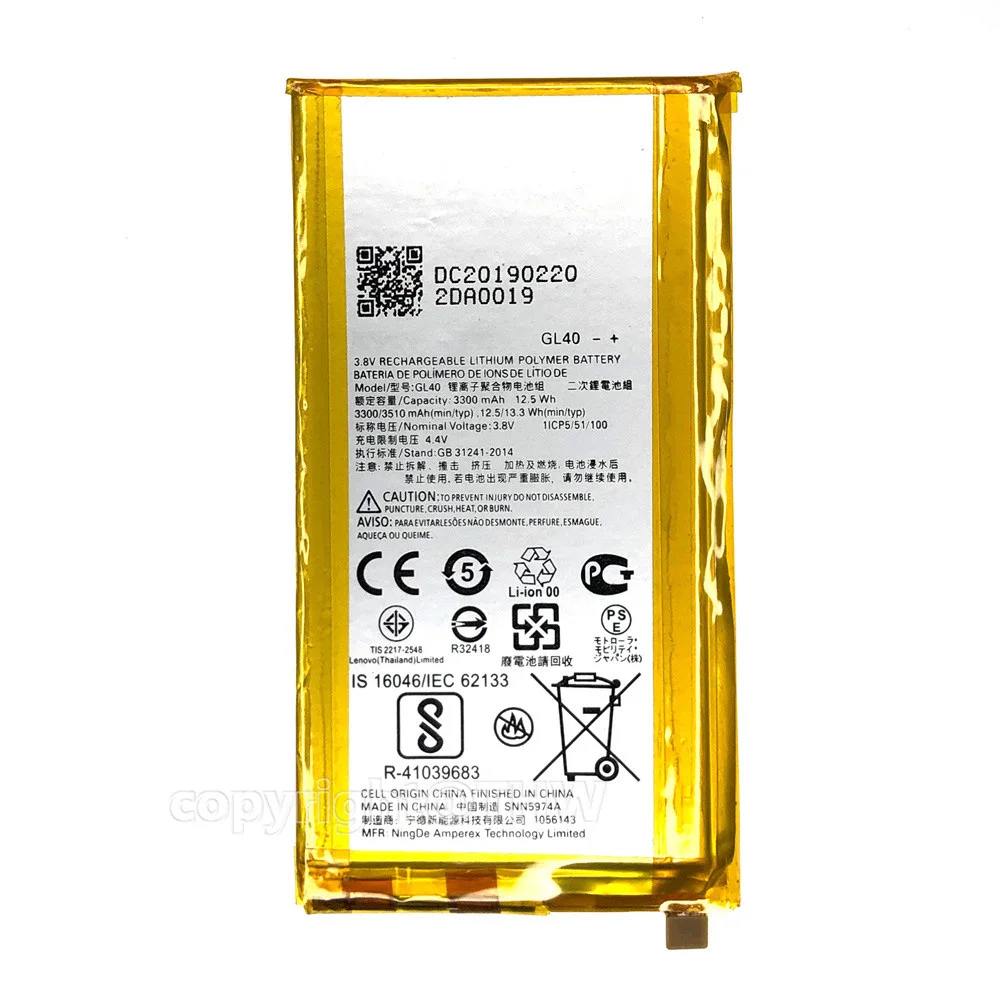 Original Replace Battery GL40 3510mAh For Motorola Moto Z Play ZPlay Droid XT1635-01 XT1635-02 XT1635-03 XT1635 SNN5974A Bateria