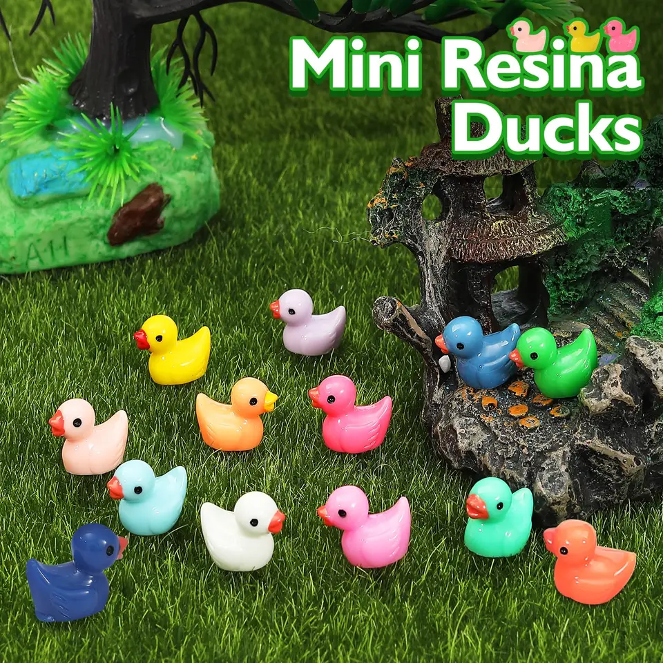 50 Pezzi Mini Animali Marini Luminescenti In Resina - Anatre, Pesci E Creature Glitterate Per Acquario, Terrario, Giardino Fai Da Te - Decorazione Notte - 4