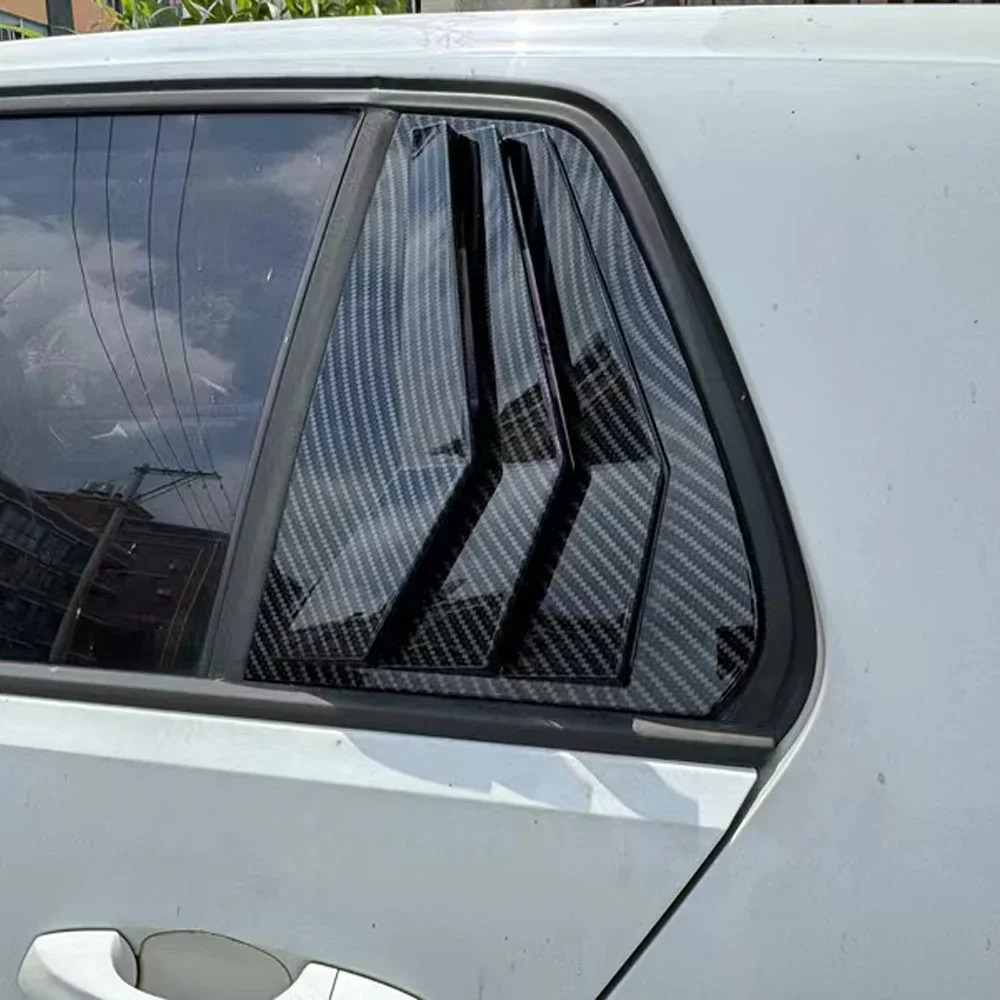 폭스바겐 골프 MK7 MK7.5 2013-2019 차량용 리어 루버 윈도우 사이드 셔터 커버 트림 스티커 벤트 스쿱 ABS 카본 파이버 블랙 부품