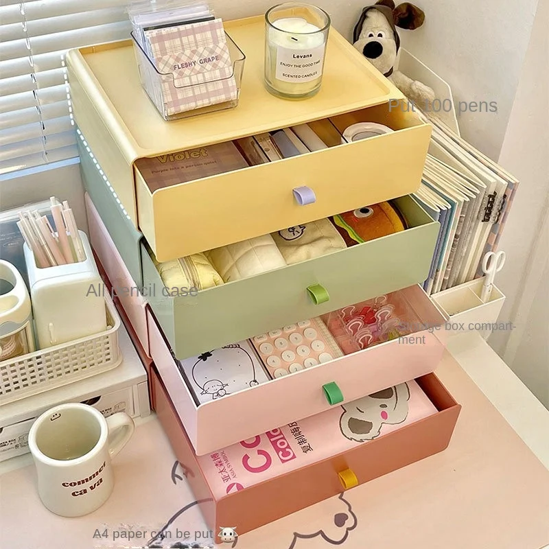 

Colorful drawer storage box for student desks, stationery storage box, office storage rack, desktop organizing tool