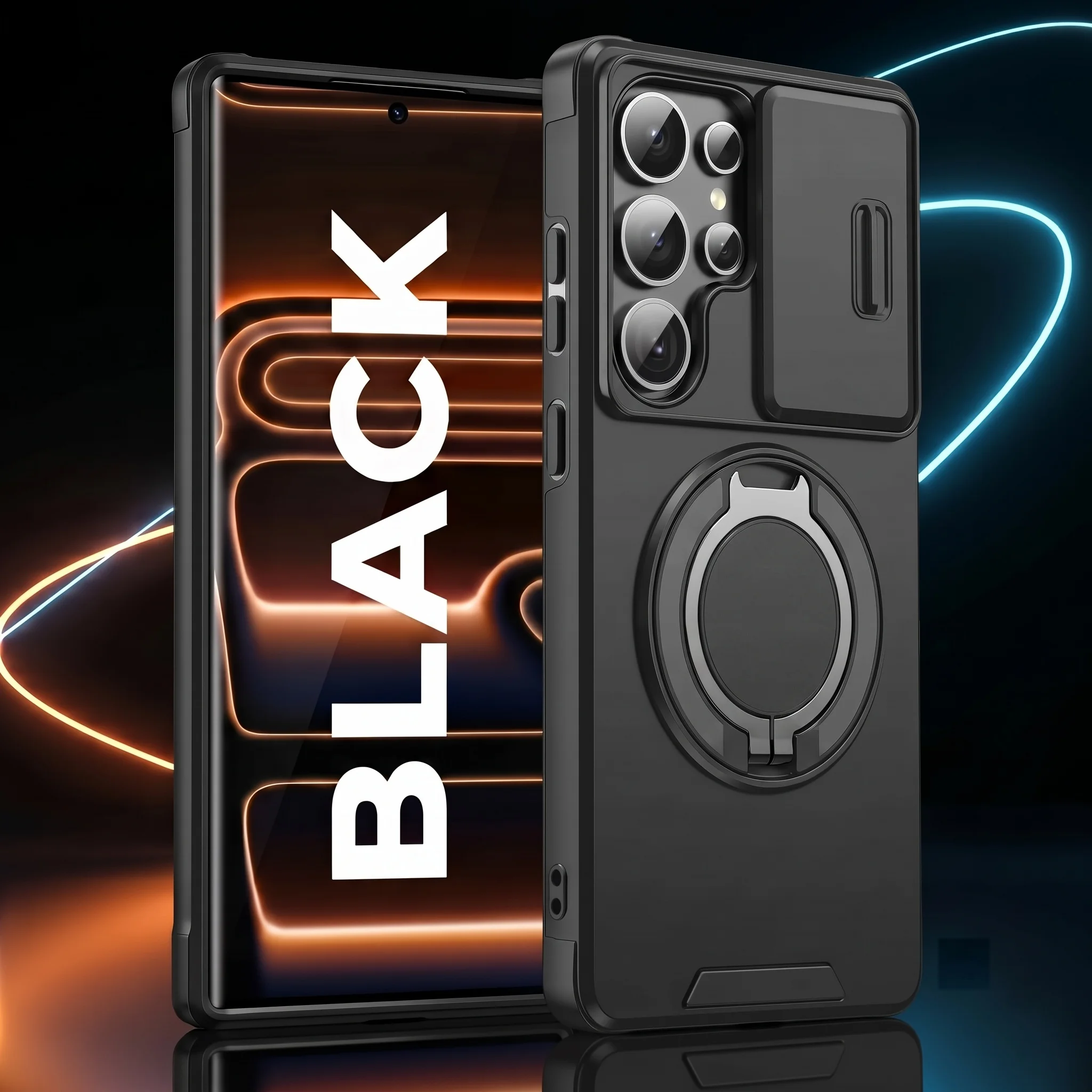 Fashion Metal Ring Kickstand Phone Case
