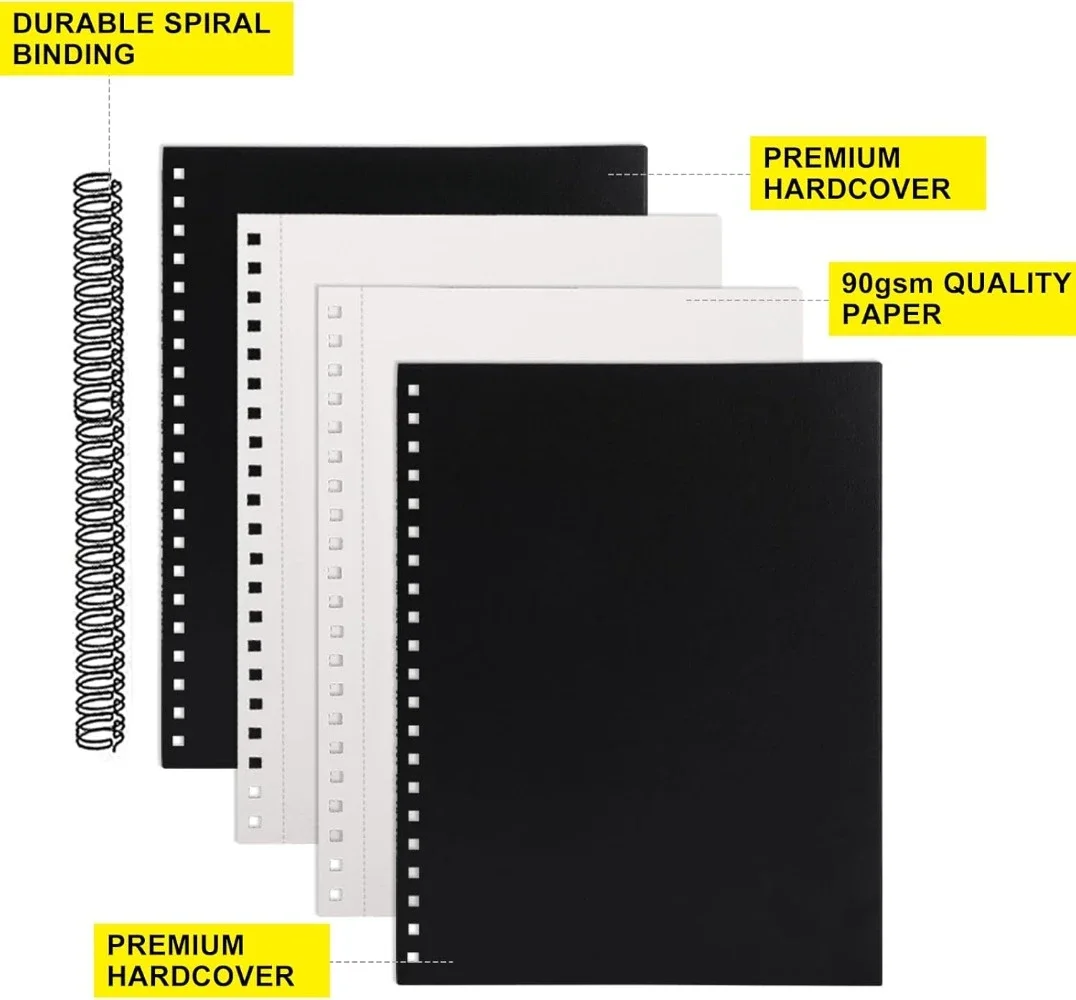 8.5x11 inch hardcover sketchbook, spiral bound sketchbook, 80 sheets of 90gsm inner paper, acid-free painting art paper 5