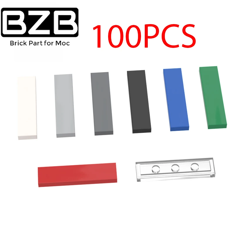 

100PCS 1x4 Building Blocks Thin Figure Blocks Smooth 2431 DIY Assembly Educational Toy Particles for Children