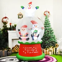 Inflatable Snowball Christmas Decoration for Home Garden Santa Snow Globe Led Light Inflatable Toys New Year Party Outdoor Decor 2