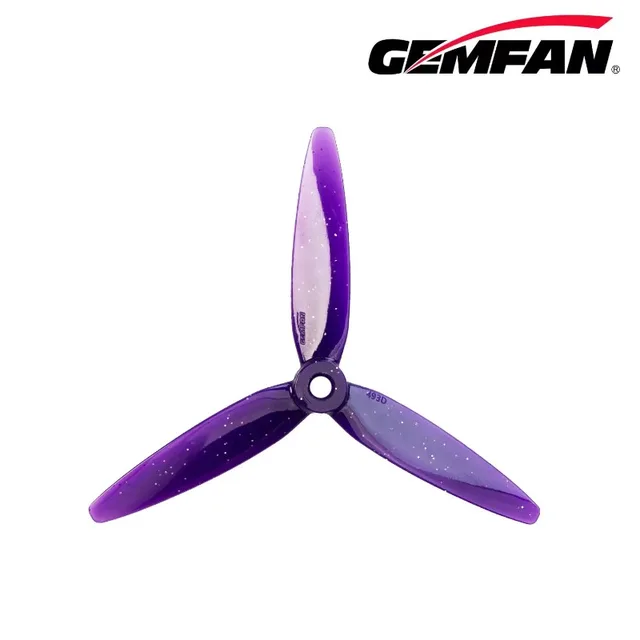 Gemfan 493D Zoe 4.9 inch 3-Blade Propellers 2 Pairs for 2.5-3.5 inch FPV Drone Freestyle Racing RC Quadcopter Prop 3