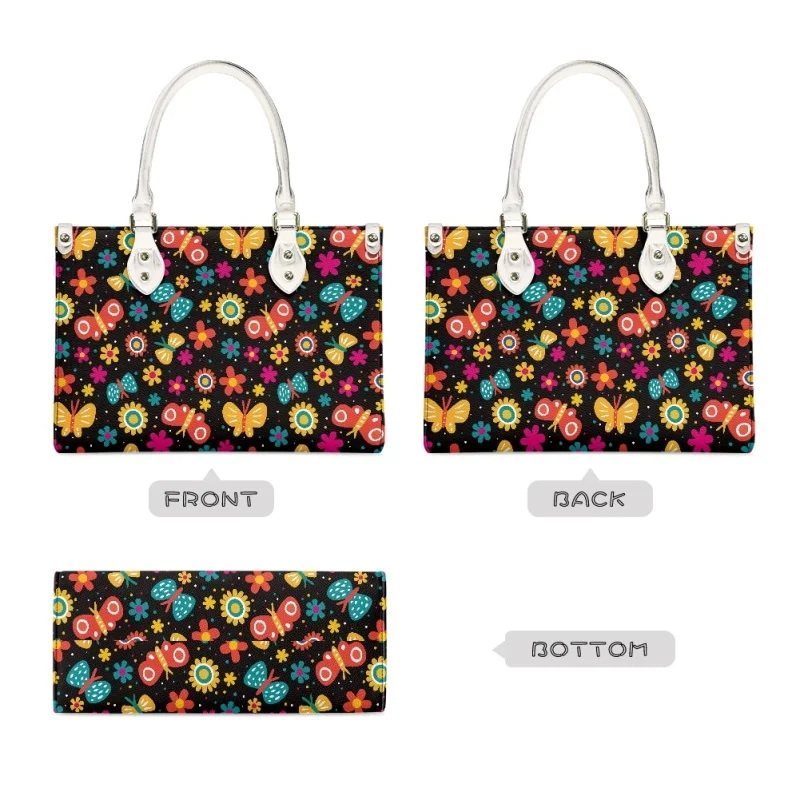 

Beautiful Flowers Print Branch Design Handbags For Women Fashion Shoulder Shopping Bag Practical Ladies Tote Bags Commuting