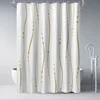 Creative Geometric Print Shower Curtains Red Black Gray Blue Simple Line Graphic Print Polyester Fabric Home Decor Bath Curtain 3