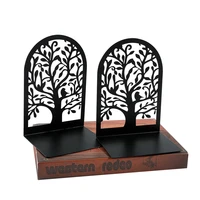 2Pc Tree Bookend, Metal Material Boo kend, Office Accessories for Readers and Book Fans, Desktop Storage and Decorative Supplies 1
