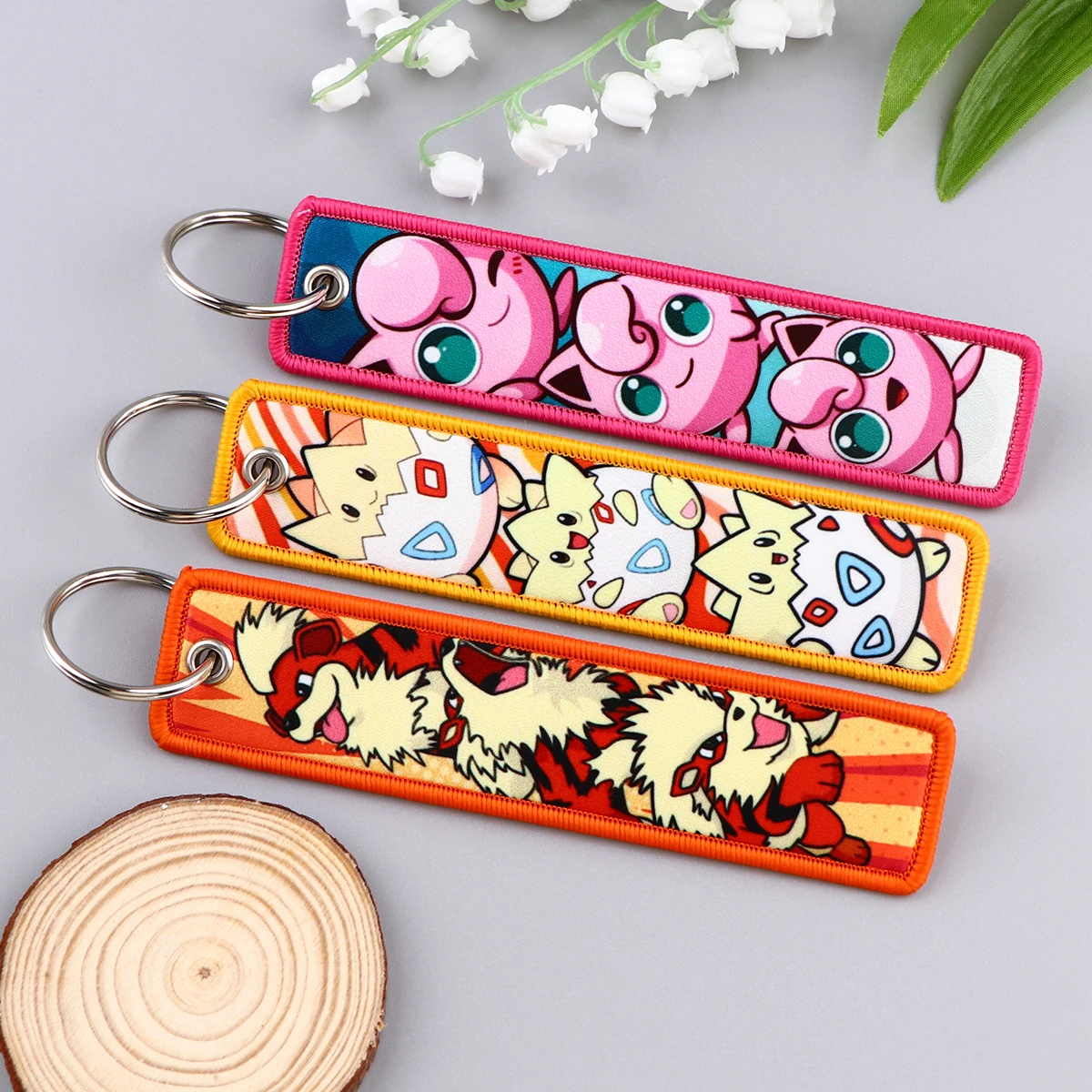 Charming Anime Cute Cartoon Embroidered Keychain | Stylish Key Holder & Accessory Gift
