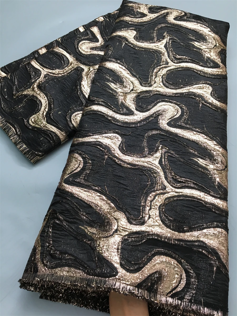 Lace fabric Brocade Jacquard Lace Fabrics Damask Fabrics Latest Nigerian Gilded Lace Luxury for Women Evening Dresses 2.5yards 4045