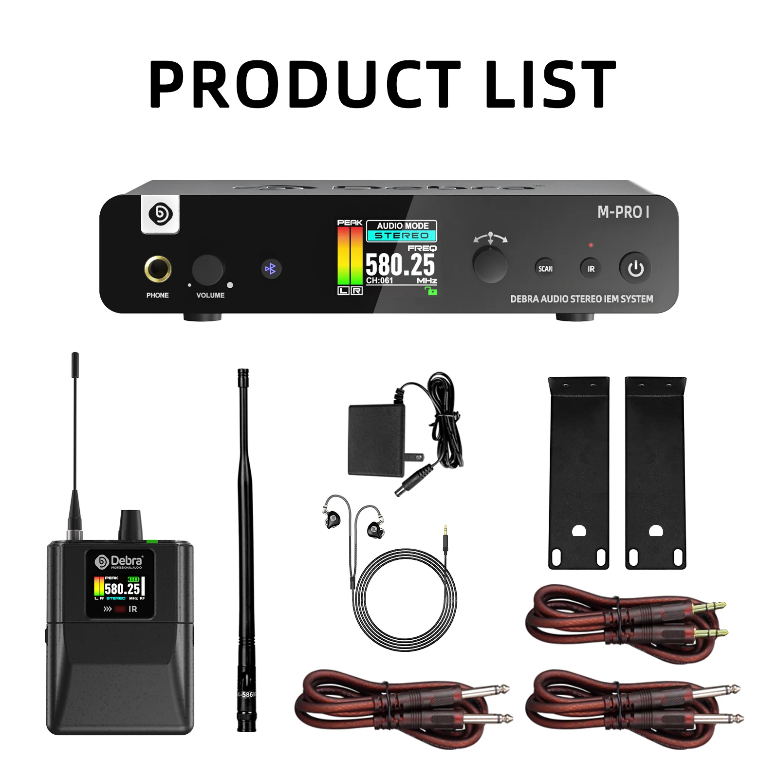 Debra Audio Stereo M-PROl Digital Wireless In-ear Monitoring System 560-690MHz U