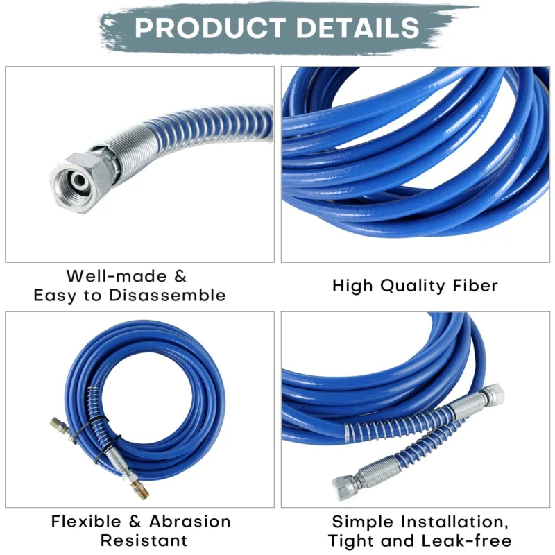 Airless Paint Spray Hose 1/4" High Pressure Universal Paint Sprayer Flexibl...
