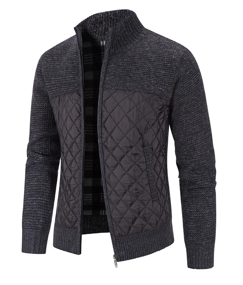 Winter Knitwear Men Sweater Jacket Fashion Slim Stand Collar Sweaters for Men High Quality Knitwear Cardigan Men Jacket Coat