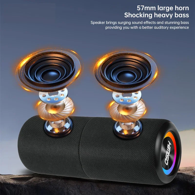 Bluetooth Speaker Shock Bass 20W RGB Light Effect 9D Surround Sound Wireless Portable Boombox Outdoor Home Karaoke Party Speaker