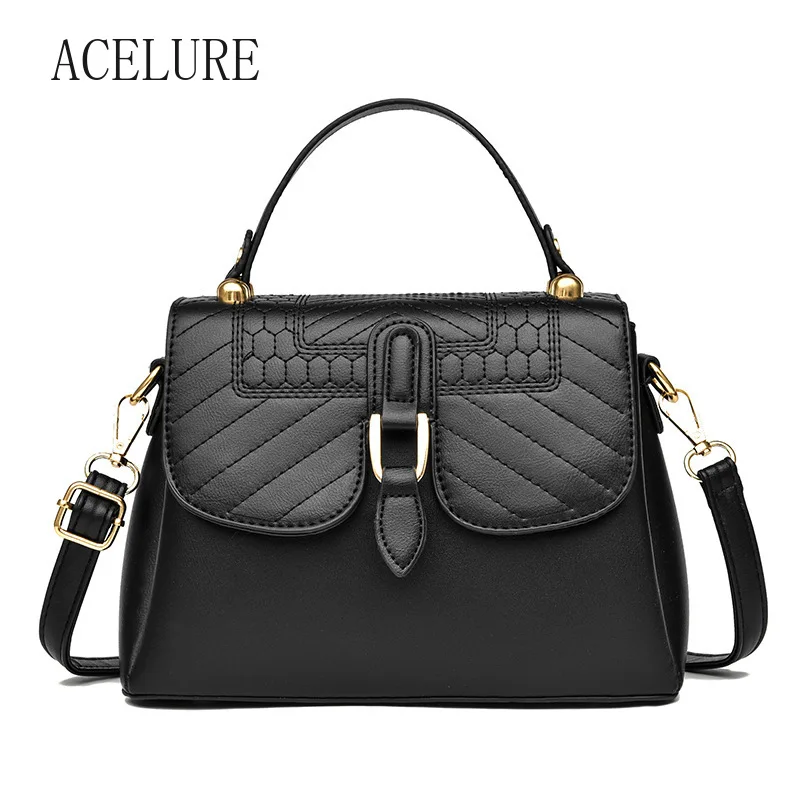 

ACELURE Fashion PU Leather Female Handbags Autumn and Winter Fashion Women Messenger Bag Large Capacity Solid Color Shoulder Bag