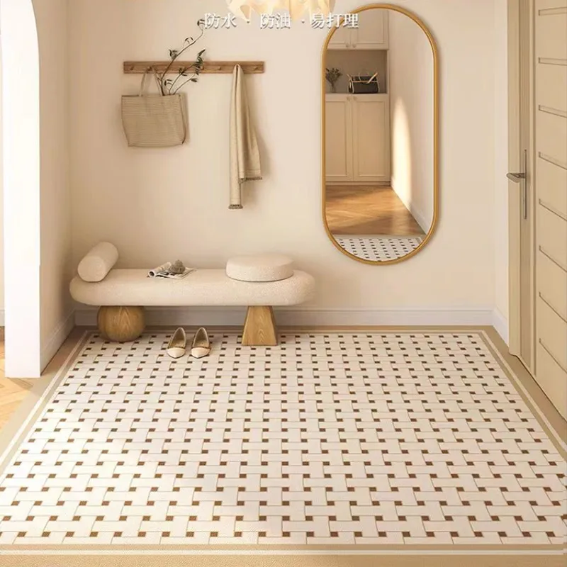 

Французский кожаный ковер из ПВХ в стиле ретро, устойчивый к пятнам и маслом кухонный ковер, коврик для разрезания входной двери, моющиеся коврики для балкона на большой площади
