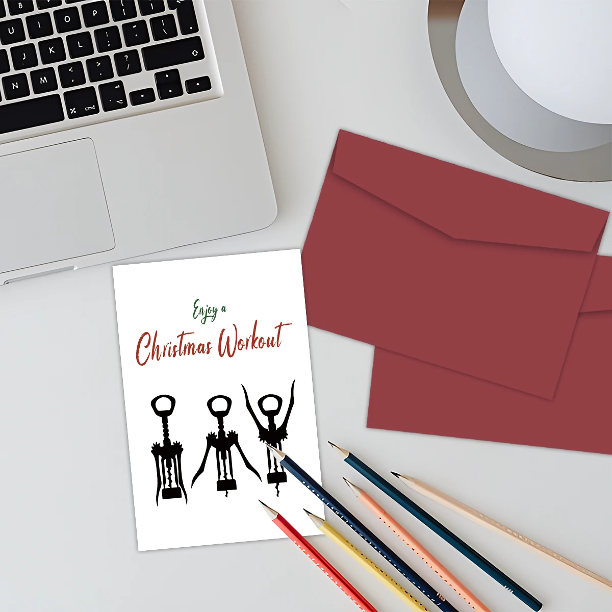 Lustige Weihnachtsgrußkarte mit Umschlag, genießen Sie ein Weihnachtstraining, Weihnachtskarte für Mama, Papa, Weihnachtsgeschenkkarten für Freunde – Detail 7