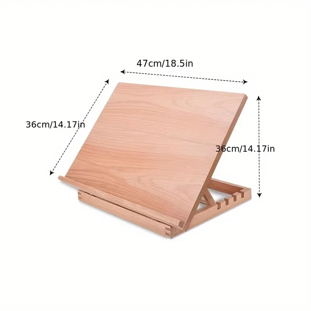 Cavalletto artistico A3 regolabile - Supporto per pittura pieghevole da 1 pezzo con superficie liscia, regolazione dell'angolo a 4 posizioni 2