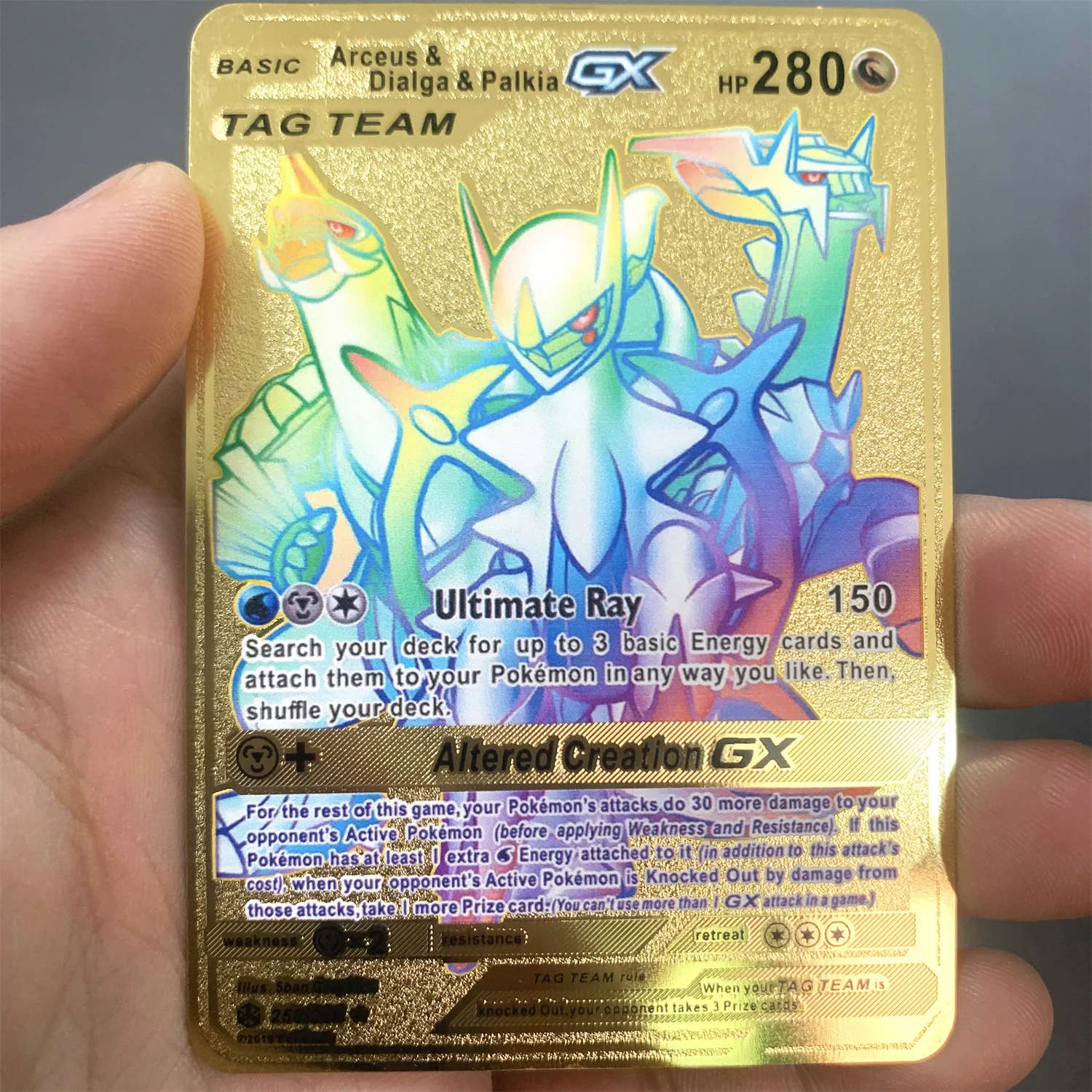 thumbnail image 1 of Newest metal Cards English Golden 10000 Arceus Rainbow Vmax Koraidon Miraidon Vstar Game Collection Alloy Card, 1 of 5