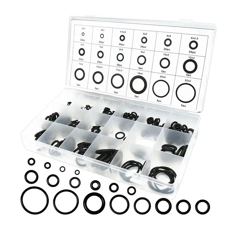 225pcs Rubber Oil Pan Kit Nitrile Rubber Oring Gasket Combination Set With Storage Box For Plumbing Automotive Repair