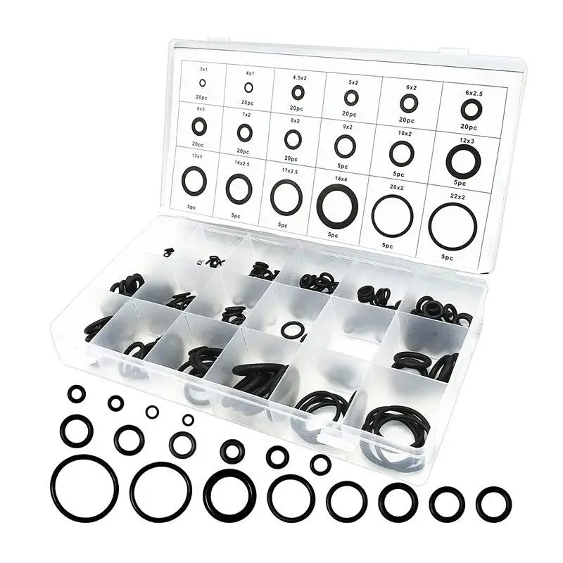 

225pcs Rubber Oil Pan Kit Nitrile Rubber Oring Gasket Combination Set With Storage Box For Plumbing Automotive Repair