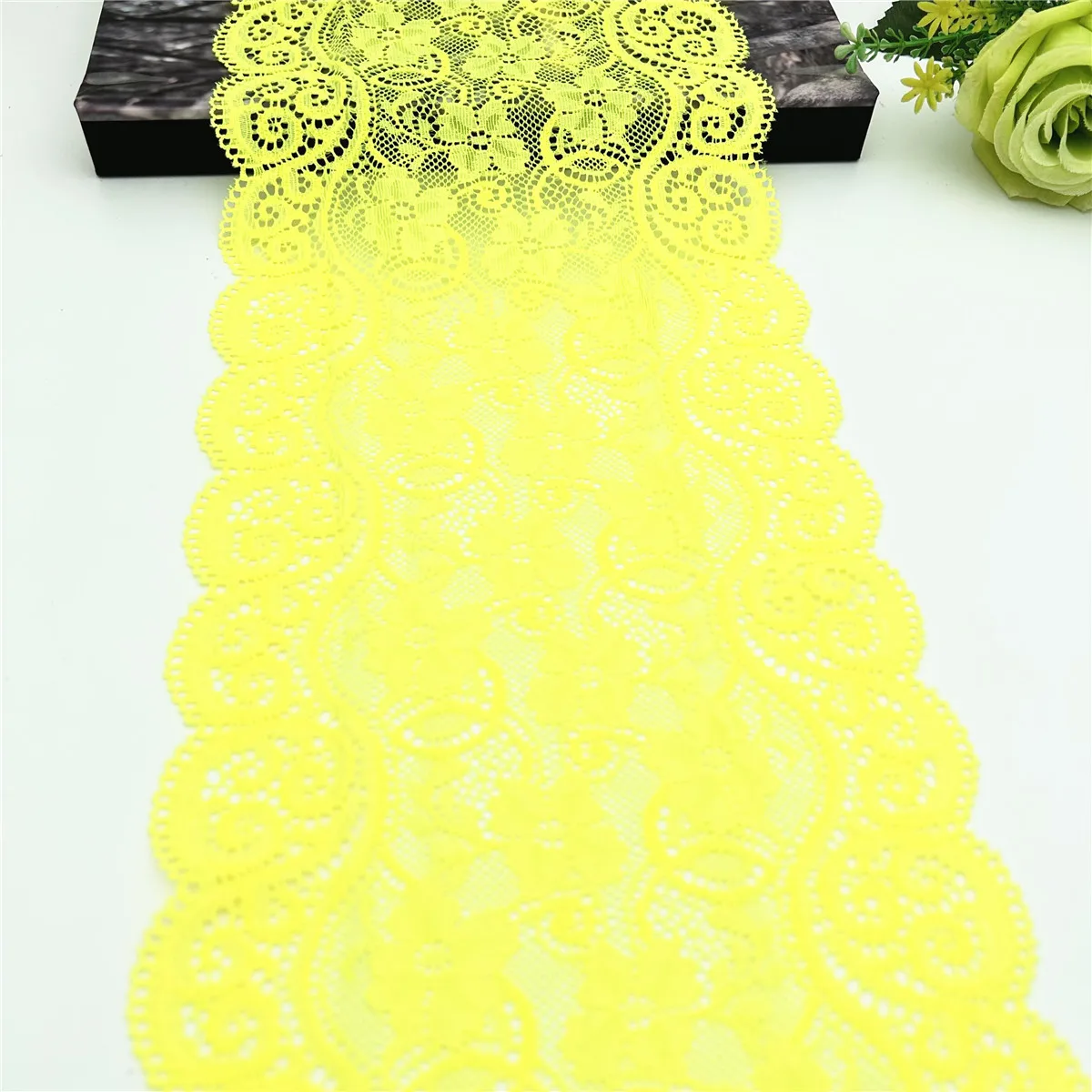 Width 18cm Elastic Stretch Lace Trim Skirt Hem Underwear Sewing Acces Craft DIY Apparel Fabrics Wedding