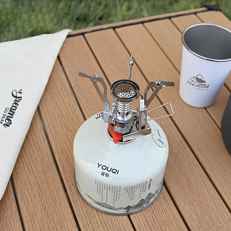 Gas Cooker Portable Outdoor Camping Aluminum Alloy Ultra Light Picnic Cooking Camp Stove Survival Furnace with Box