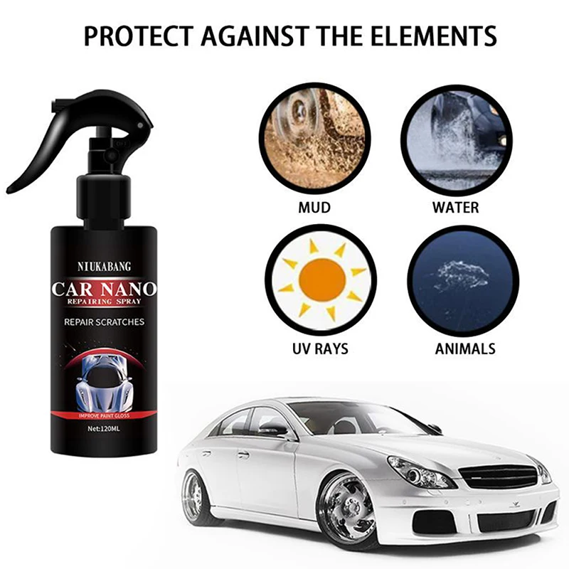 Car Scratch Repair Nano Spray 50/100ml Anti Scratch Hydrophobic Polish Nano Coating Water Displacing Polishing Wax Car Accessories car coating car scratch filler