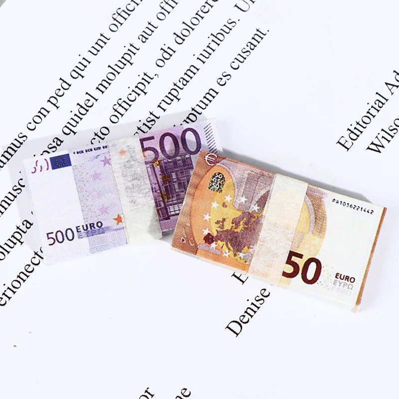 20Pcs/Set 1/12 Mini Dollars Dollhouse Pocket Euro Simulation Toy Banknote Miniature Accessories