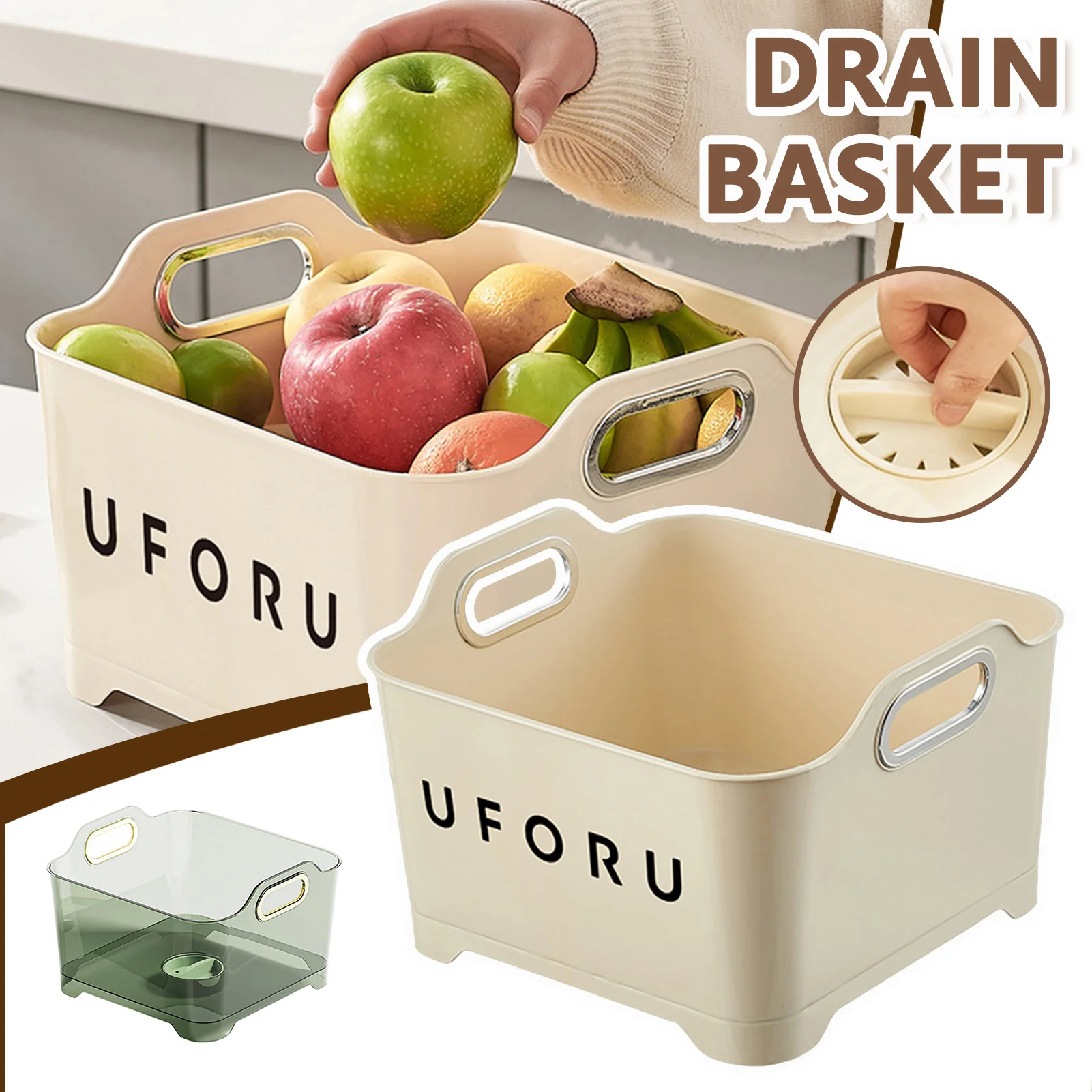 Quick Drainage Large Vegetable Wash Basin with Draining Plug High Capacity Dishpan Basin for Veggie Fruit Dish