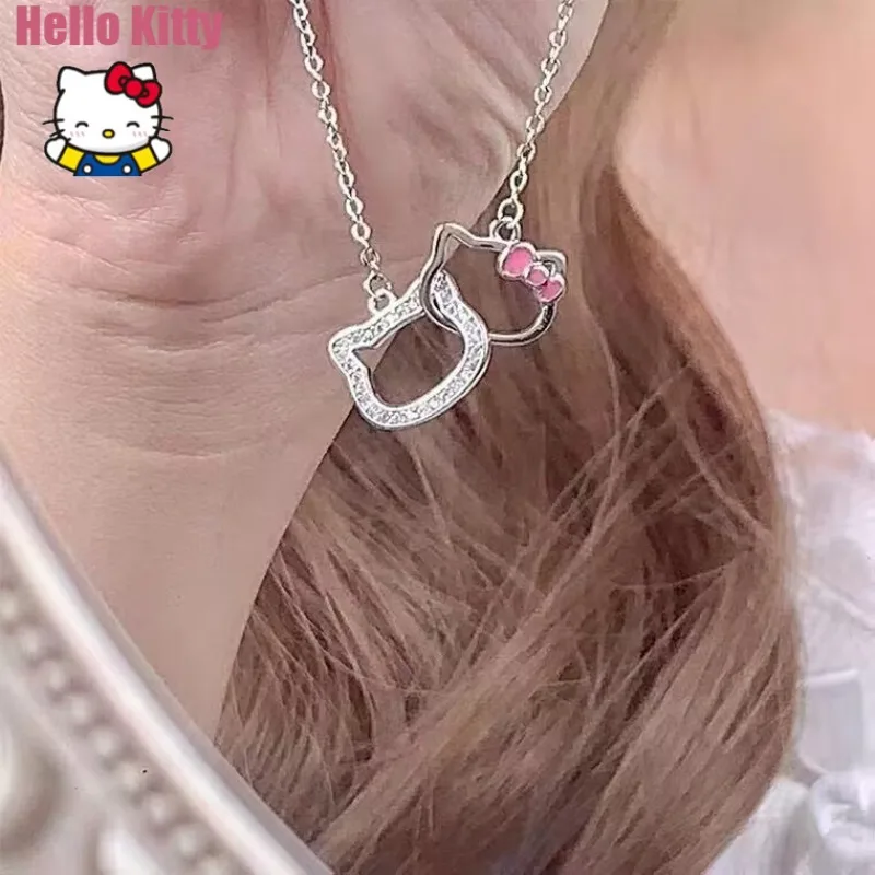 

Sanrio Hello Kitty Kawaii Cartoon Necklace Student Couple Girlfriends Birthday Gift Cute Anime Fashion Senior Sense Pendant