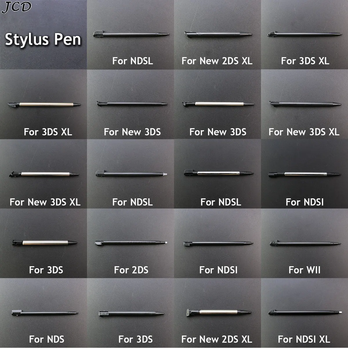 Jcd 10Pcs Penna Stilo Touch Screen In Plastica Nera E Metallo Per 2Ds 3Ds Xl Ll Nuovo 2Ds 3Ds Xl Ll Per Ds Lite Ndsl Ndsi Xl Ll Wii
