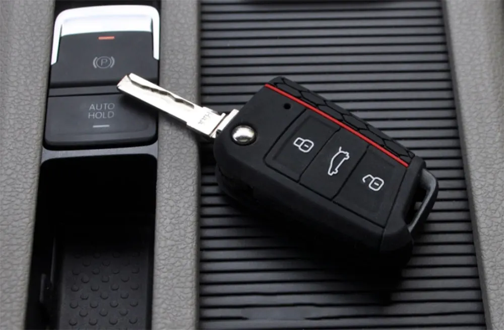 Car Accessories Silicone Car Key Cover Case for Volkswagen VW Golf 7 MK7 Car Accessories Key Cases 3 Buttons Remote Control Protector Cover