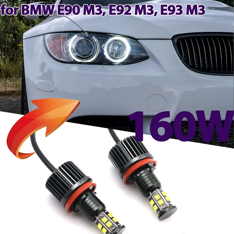 160W Bianco Canbus Error Free Led Angel Eyes Marker Lights Lampadine Per Bmw Serie 3 E90 M3, E92 M3, E93 M3 2008-2013